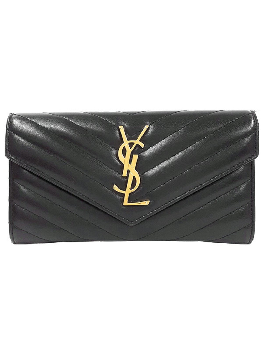 SAINT LAURENT PARIS Saint Paris Cassandra Matelasse Flap Wallet Bi fold Long